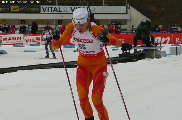 Nathalie Santer bei ihrem letzten Weltcup-Rennen